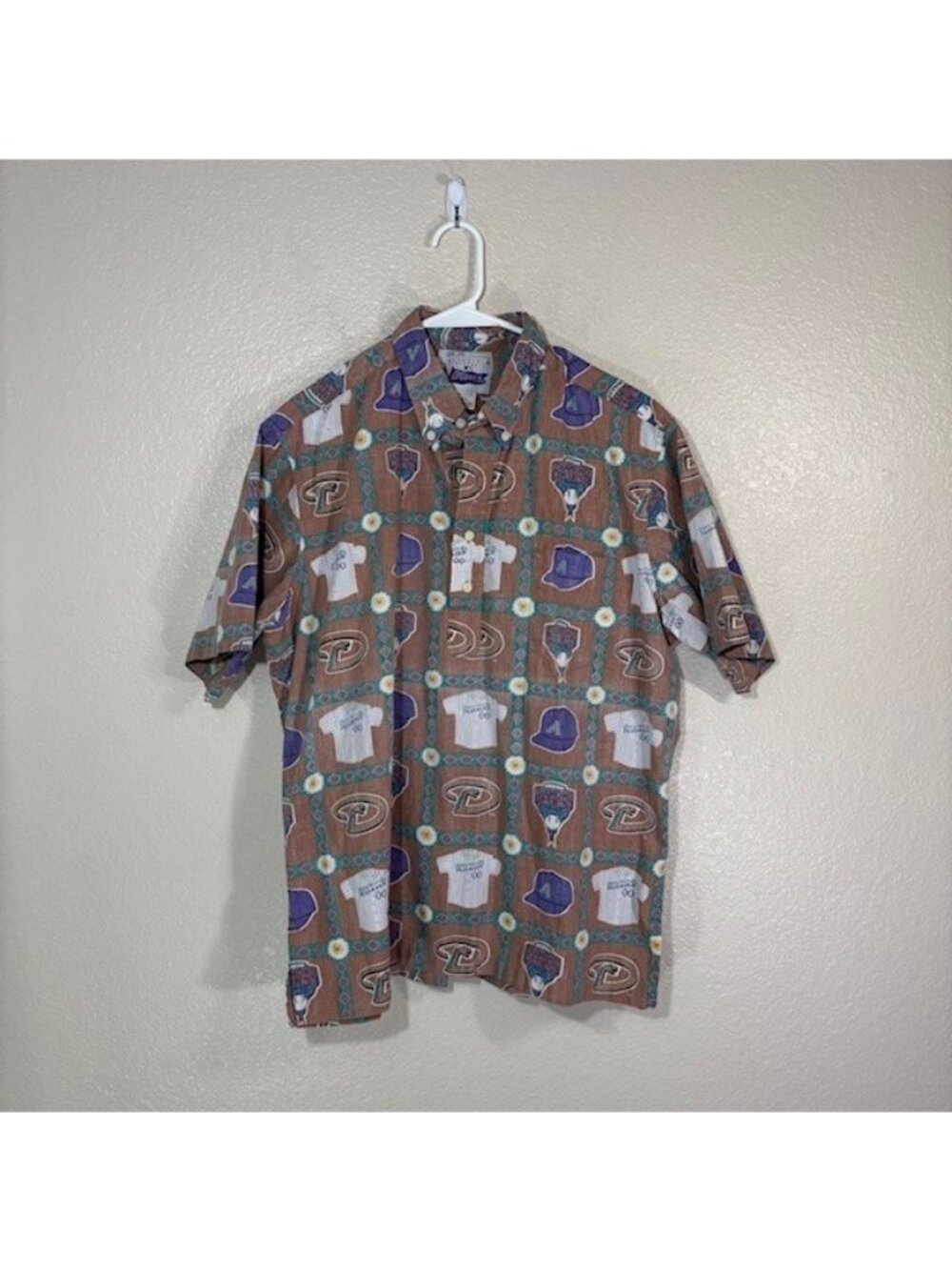 Vintage Reyn Spooner Arizona Diamondbacks Hawaiian Shirt Mens XL Polo Popover